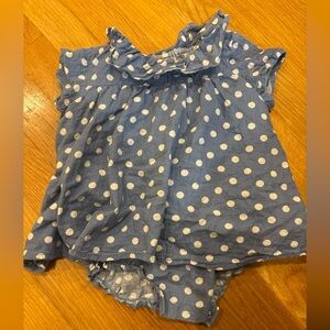 Konges Slojd short sleeve Cotton Romper onesie Dress 
 polka dot 12 months